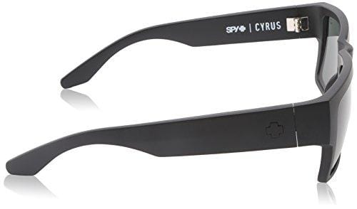 Spy Optic Men Cyrus Rectangular, Matte Black/Happy Gray/Green, 58 mm