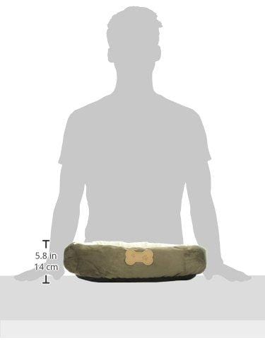 Aspen Pet Oval Cuddler Pet Bed for Small Breeds 20-inch by 16-inch Chocolate Brown