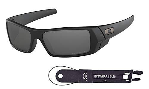 Oakley Gascan OO9014 12-856 61M Matte Black/Black Iridium Polarized Sunglasses For Men +BUNDLE with Oakley Accessory Leash Kit