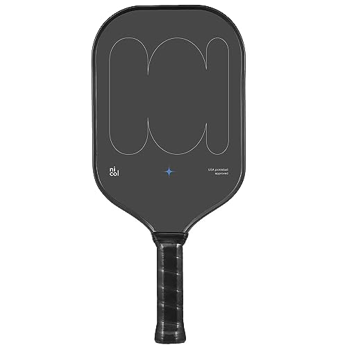 R-One Elongated Carbon Fiber Pickleball Paddle - 2023 Pickleball Racket with Long Handle - T700 Raw Carbon Fiber - Frosted Spin Surface - USAPA Approved by Nicol Pickleball (Design 1)