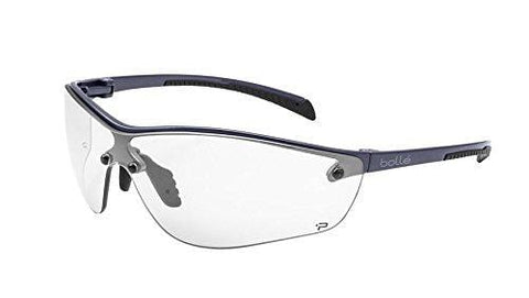 Bolle Safety Silium+ Safety Glasses, Dark Gunmetal Frame, Clear Lenses