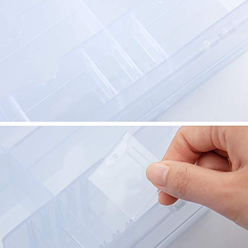 48 Bottles Universal Clear Gel Nail Polish Organizer Case Holder for Double Side Adjustable Space Divider for Acrylic Nail Polygel Gel Dip Powder Tips Set with Two Toe Separator