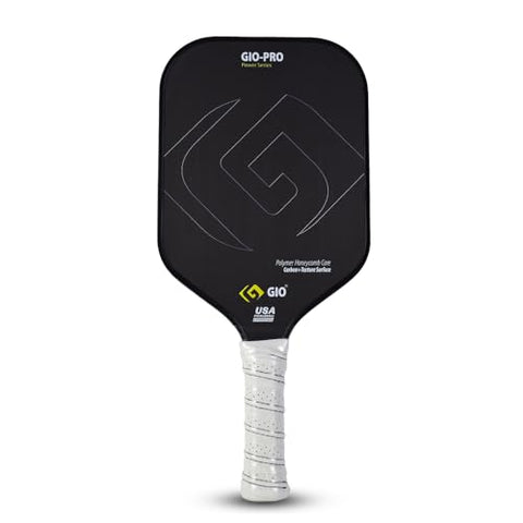 GIO Pro Series Pickleball Paddle - Professional 16mm Carbon + Texture Surface with Polymer Honeycomb Core for Power & Spin - USAPA Approved - Unisex