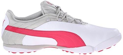 PUMA Women's sunnylite v2 Golf Shoe, White/Rose Red/Gray, 7 M US