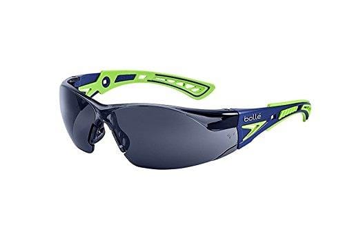 Bolle Safety Rush+ Safety Glasses, Blue & Green Frame, Grey Lenses