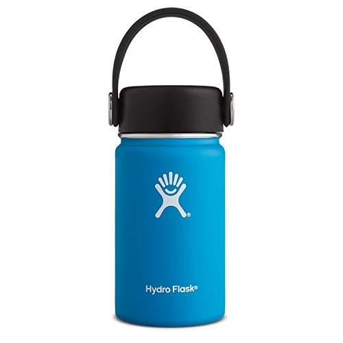 Hydro Flask 12 oz Wide Mouth Double Wall Vacuum Insulated Stainless Steel Leak Proof Sports Water Bottle, Wide Mouth with BPA Free Flex Cap, Pacific