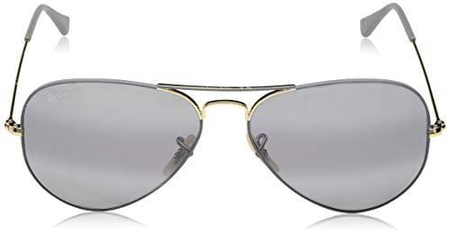Ray-Ban Men's Classic Aviator Sunglasses, Gold on Top Matte Grey, 54.5 mm