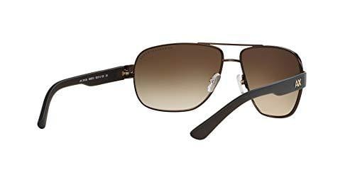 Armani Exchange Men's Metal Man Sunglass Aviator, Satin Brown/Dark Olive, 62 mm