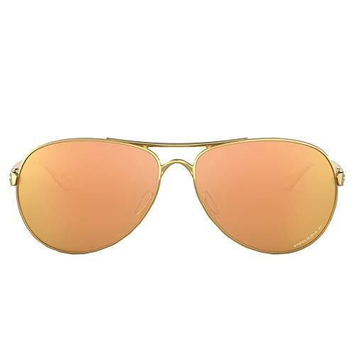 Oakley Women's Feedback Aviator Sunglasses, Polished Gold, 59.0 mm