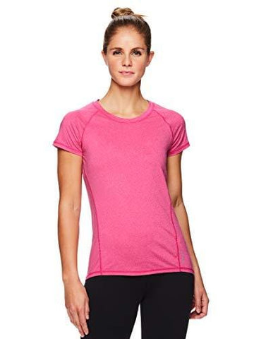 HEAD Women's Short Sleeve Workout Scoop Neck T-Shirt - Performance Tennis Crew Neck Activewear Top - Pink Peacock Heather Coastal Tonal, Large [product _type] HEAD - Ultra Pickleball - The Pickleball Paddle MegaStore