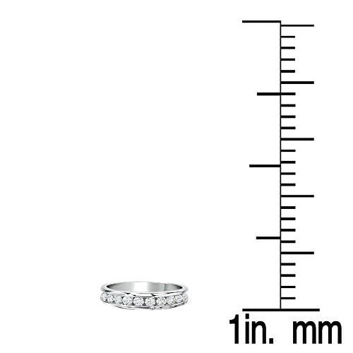 Dazzlingrock Collection 0.55 Carat (ctw) 14K Round Diamond Ladies Wedding Ring Stackable Band 1/2 CT, White Gold, Size 7.5