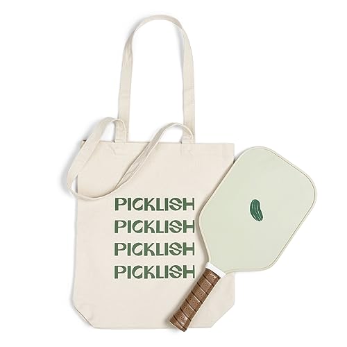 Picklish Pickleball Pickle Paddle | Luxury, Stylish, Fiberglass Surface with High Grit and Spin, Extended Handle, 11mm (Picklish Pickle)