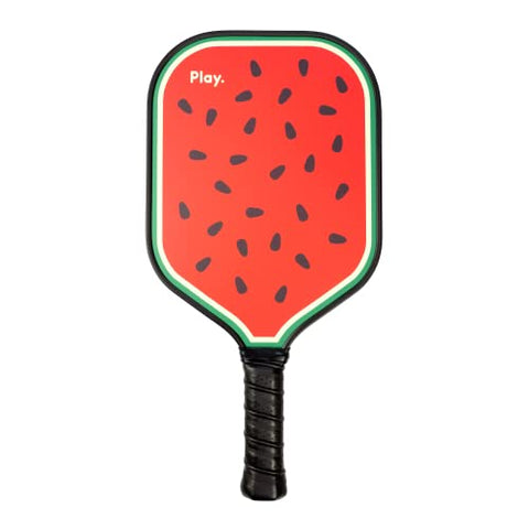 Play Paddles Indoor/Outdoor Pro Pickleball Paddle - Protective Cover - Polypropylene Honeycomb Core - Pickleball Racket with Cushioned Grip Handle - Fun Melon Design
