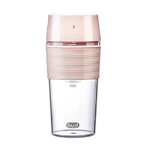 BUD Personal Blender, Shakes and Smoothies, Small Mini Portable Single Individual Fruit juicer mixer, Usb Rechargeable, Ice Blender, Protein Powder Shaker, Baby Food machine (pink), 300ml, 10oz.