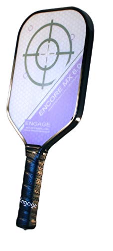 Engage Encore MX 6.0 Pickleball Paddle | USAPA Approved | Textured FiberTEK High Compression Fiberglass Face & ControlPRO II Polymer Core | LITE Weight 7.5 - 7.8 oz | Purple | 4 1/4” Grip