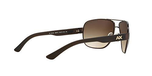 Armani Exchange Men's Metal Man Sunglass Aviator, Satin Brown/Dark Olive, 62 mm