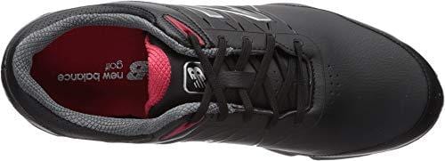 New Balance Men's Striker Waterproof Spiked Comfort Golf Shoe, Black/red, 15 4E 4E US