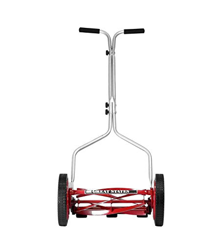 Great States 304-14 14-Inch 5-Blade Push Reel Lawn Mower, Red