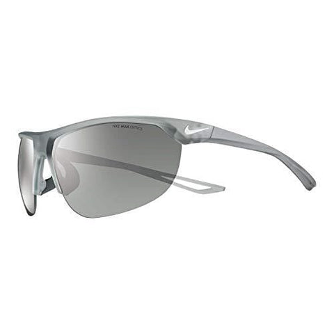 Nike Golf Cross Trainer Sunglasses, Matte Crystal Wolf Grey/White Frame, Grey with Silver Flash Lens