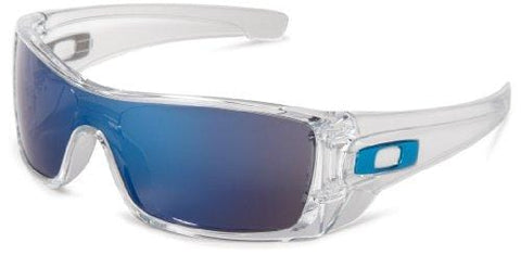 Oakley Men's Batwolf Rectangular Sunglasses,Clear Frame/Ice Iridium Lens,one size