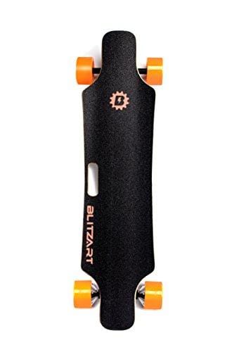 BLITZART Huracane GT 38" Dual Electric Longboard Skateboard Samsung Battery 3.5" PU Wheels Changeable Tires (Orange)