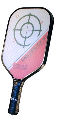 Engage Encore EX 6.0 Pickleball Paddle, Standard Weight 7.9-8.3 oz, Thick Core for Control & Feel, Built for Power & Sweet Spot (Red, 4 ⅜ inch Grip)