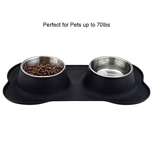URPOWER Dog Bowls Stainless Steel Dog Bowl with No Spill Non-Skid Silicone Mat 53 oz Feeder Bowls Pet Bowl for Dogs Cats and Pets