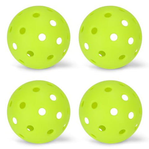SPORTIC Pickleballs, 40 Holes Outdoors Pickleball Balls, 4 Pack/12 Pack of Pickle Balls Standard, High Elasticity & Durable Pickle Balls for All Style Pickleball (4pcs Injection Molding Pickleballs)
