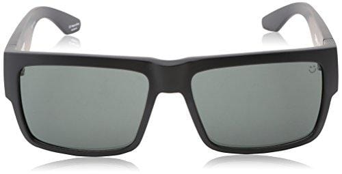 Spy Optic Men Cyrus Rectangular, Matte Black/Happy Gray/Green, 58 mm