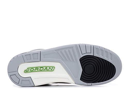 Jordan 136064-006: Mens Air 3 Retro Tinker Light Grey/Chlorophyll/Black Sneakers (9 D(M) US Men)