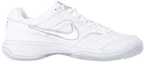 Nike Women's Court Lite Tennis Shoe, White/Metallic Silver/Medium Grey, 9 Regular US