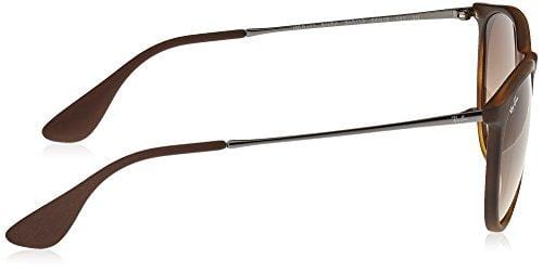 Ray-Ban, RB4171, Erika Women’s Oversized Round Sunglasses 54 mm, Havana Rubber Velvet Frame, 100% Nylon, UV Protection, Non-Polarized, Prescription-Ready Lenses, Brown Gradient Lenses, 54 mm