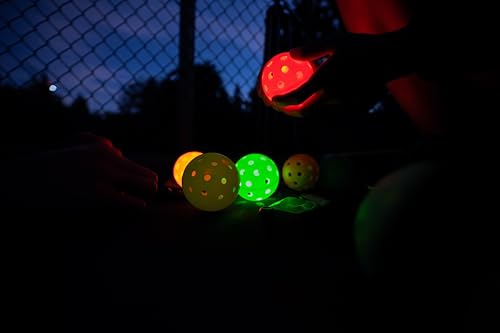 Picklerz LED Light Up Pickleball Balls, Glow in The Dark Pickleball, Pickleball Gifts for Men and Women, Outdoor Pickleball Balls, Pickleballs for Outdoor Play, Wiffle Ball