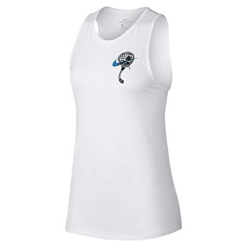 Nike Womens Court Heritage GFX Tennis Tank Top White AA0850-100 (Small)