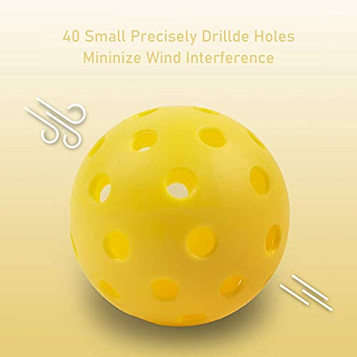 Pickleball Ball Set 6 Pack Outdoor Pickleball Balls, Indoor Pickleball Balls Green in Mesh Ball Bag, Durable and Consistent Bounce Pickleball Accessories Gifts