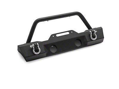 Redrock 4x4 Attack Stubby Front Bumper with Winch Mount and D-Rings for Jeep Wrangler JK/JL 2007-2020