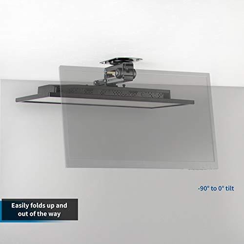 VIVO Manual Flip Down Ceiling Mount for 13" to 27" Flat Screens | Folding Tilt Pitched Roof & Under Cabinet Mounting for LCD TV and Monitors (MOUNT-M-FD27)