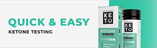 Perfect Keto Ketone Testing Strips: Test Ketosis Levels on Low Carb Ketogenic Diet, 100 Urinalysis Tester Strips Best for Accurate Meter Measurement of Urine Ketones Tests: by Perfect Keto