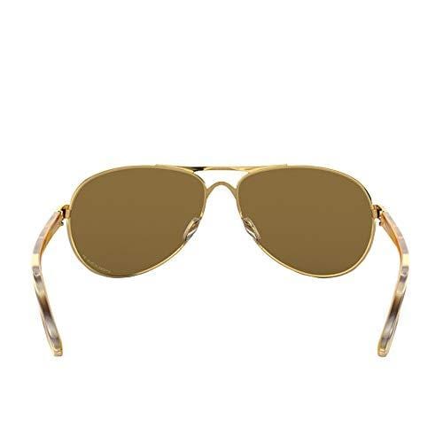 Oakley Women's Feedback Aviator Sunglasses, Polished Gold, 59.0 mm