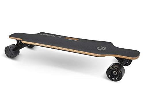 BLITZART Huracane 38" Electric Skateboard Electronic Longboard Replaceable Tire 17mph Hub-Motor 90mm (Black)