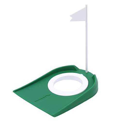 TraveT Golf Practice Putting Cup Mat with Hole and Flag Plastic for Indoor Outdoor Office Garage Yard
