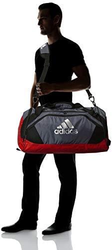 adidas Team Issue II Duffel Bag, Onix/Active Red Looper/Black, One Size