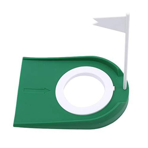 TraveT Golf Practice Putting Cup Mat with Hole and Flag Plastic for Indoor Outdoor Office Garage Yard