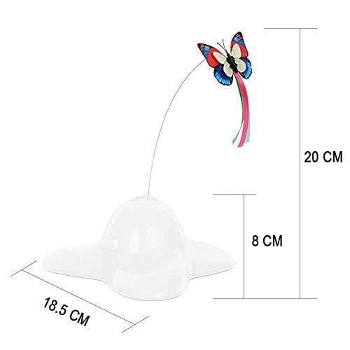 Zenes Butterfly Cat Toy - Electric Flutter Rotating Butterfly, Funny Cat Teaser Toy Two Replacement, White
