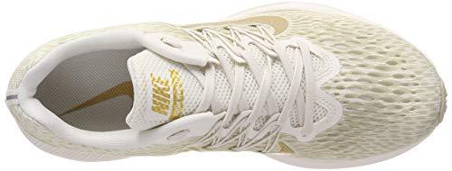 Nike Women's Air Zoom Winflo 5 Running Shoe, Phantom/Metallic Gold-String-White, 9.5