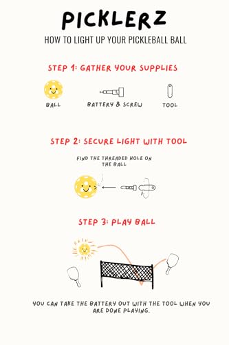 Picklerz LED Light Up Pickleball Balls, Glow in The Dark Pickleball, Pickleball Gifts for Men and Women, Outdoor Pickleball Balls, Pickleballs for Outdoor Play, Wiffle Ball