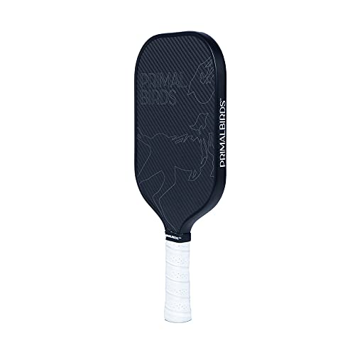 PrimalBirds Premium Pickleball Paddle Racket with Cushion Comfort Pickleball Paddle Grip | Graphite Carbon Surface | Honeycomb Core | Classic Black