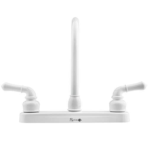 Dura Faucet - Kitchen Faucet for RV - Hi-Rise - Classical Levers - Recreational Vehicles, Motorhome, 5th (Fifth) Wheel, Travel Trailer Replacement Faucet (White)