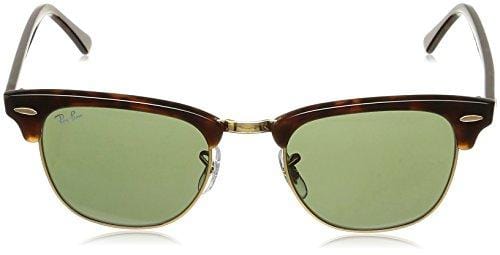 Ray-Ban CLUBMASTER - MOCK TORTOISE/ ARISTA Frame CRYSTAL GREEN Lenses 49mm Non-Polarized