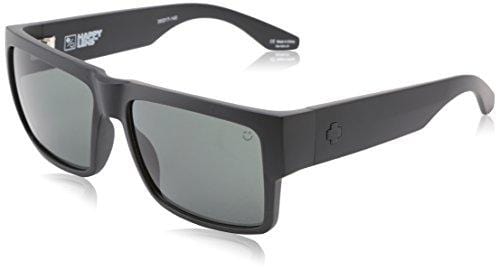 Spy Optic Men Cyrus Rectangular, Matte Black/Happy Gray/Green, 58 mm